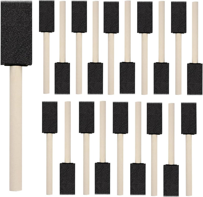 DMSVK 20 Pcs Foam Paint Brushes, 1'' Sponge Paint Brush, Foam Brushes for Painting, Craft, Staining, Varnish, Touch Up - Image 1